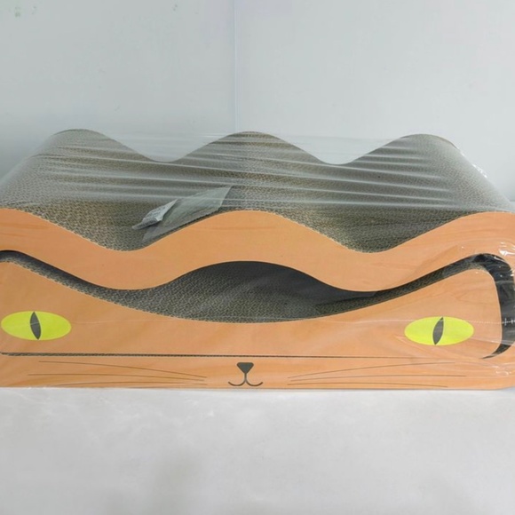 Cute Two Piece Cardboard Cat Scratcher with Organic Catnip - Picture 2 of 3